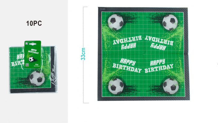 Салфетки бумажные 10 шт. &quot;Football party&quot; (33*33 см) 