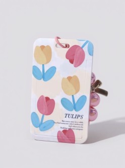 Футляр для карт с браслетом "Tulips"