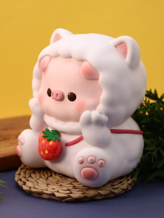 Копилка «Pig strawberry bag», pink (24 см), пластик 