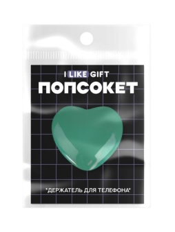 Попсокет iLikeGift "Стеклянное сердце", зеленый