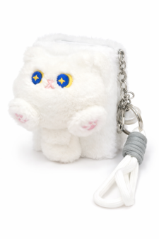 Плюшевое раскладное зеркало с брелоком "Sweet cat", белое (8.7*6.5 см)