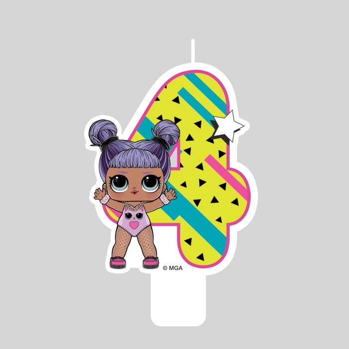 Парафиновая свеча в торт &quot;LOL. Цифра 4 , с героем&quot; 