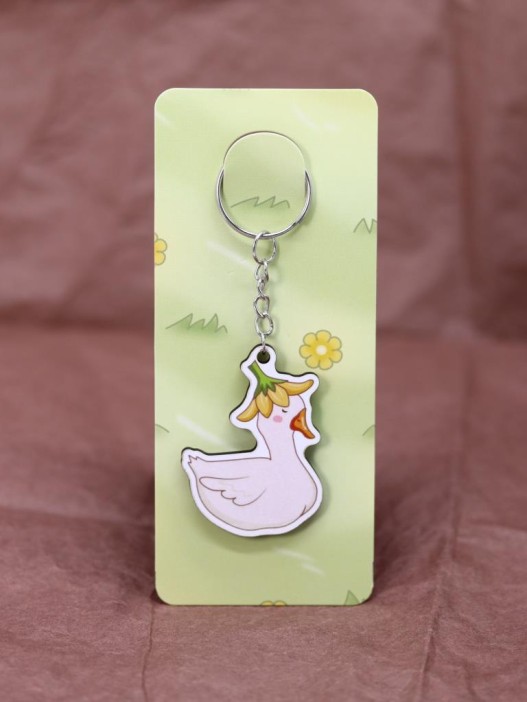 Брелок ECO из дерева «Beautiful goose» 