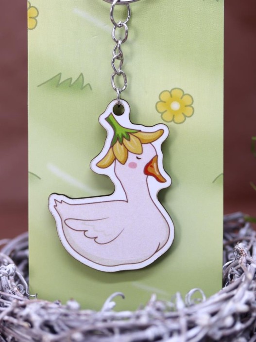 Брелок ECO из дерева «Beautiful goose» 