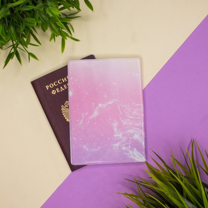 ОБЛОЖКА ДЛЯ ПАСПОРТА &quot;Pink constellation&quot;, плотность 600 мкм 