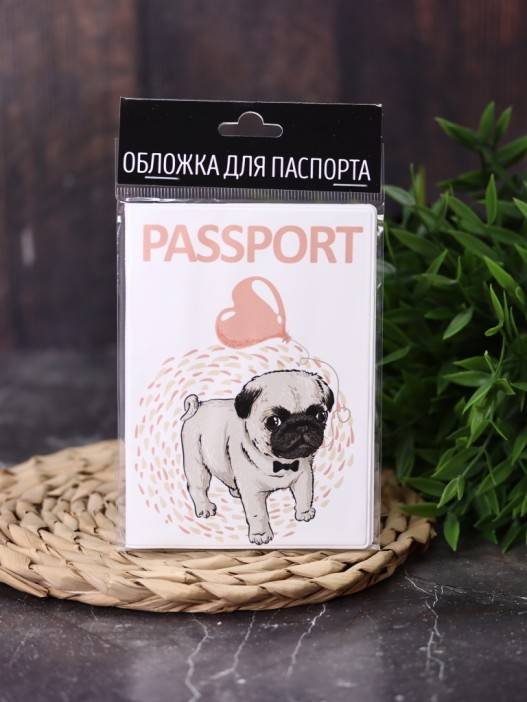 ОБЛОЖКА ДЛЯ ПАСПОРТА &quot;Mops&quot;, плотность 600 мкм 