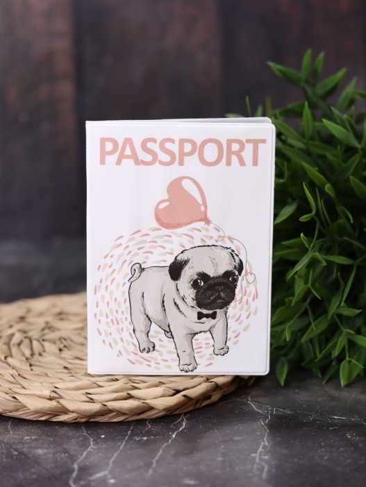 ОБЛОЖКА ДЛЯ ПАСПОРТА &quot;Mops&quot;, плотность 600 мкм 