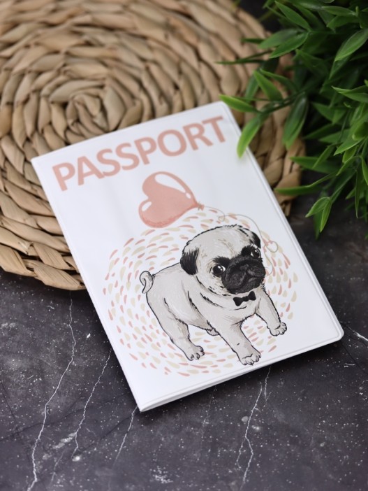 ОБЛОЖКА ДЛЯ ПАСПОРТА &quot;Mops&quot;, плотность 600 мкм 