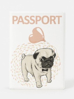 ОБЛОЖКА ДЛЯ ПАСПОРТА "Mops", плотность 600 мкм