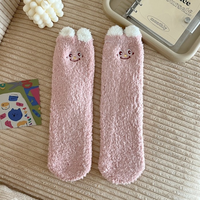 Носки iLikeGift «Fluffy ears», pink, мужские/женские евро размер 37-41 
