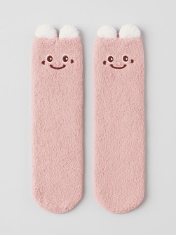 Носки iLikeGift «Fluffy ears», pink, мужские/женские евро размер 37-41