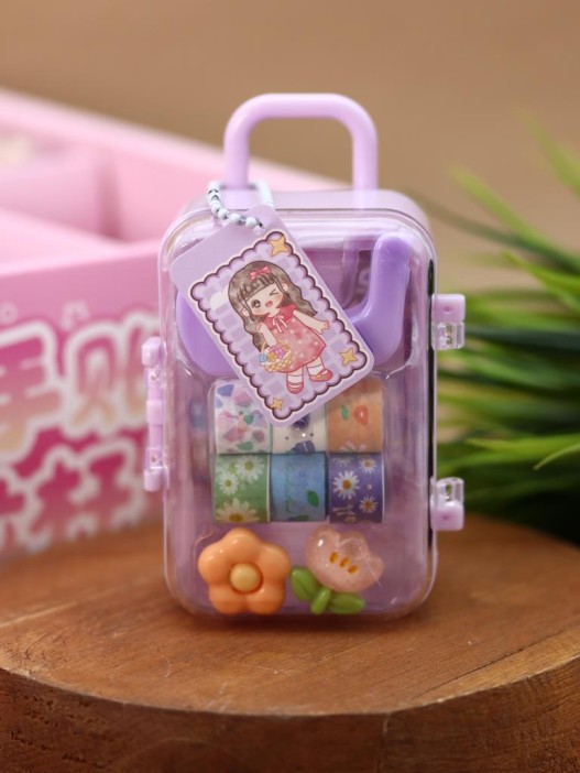 Набор декоративного скотча 6 шт. + диспенсер &quot;Suitcase&quot;, purple (13.5*6*4.5см) 