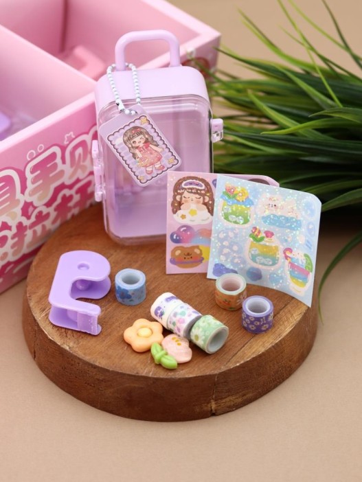 Набор декоративного скотча 6 шт. + диспенсер &quot;Suitcase&quot;, purple (13.5*6*4.5см) 