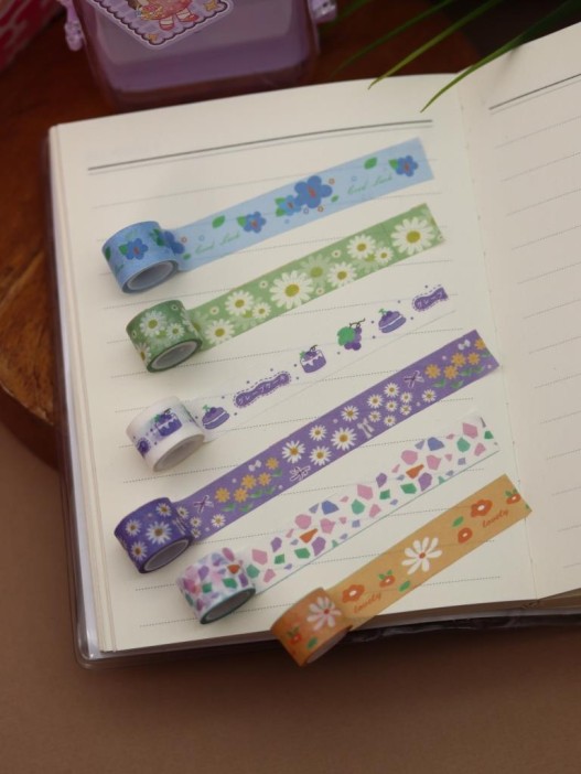 Набор декоративного скотча 6 шт. + диспенсер &quot;Suitcase&quot;, purple (13.5*6*4.5см) 