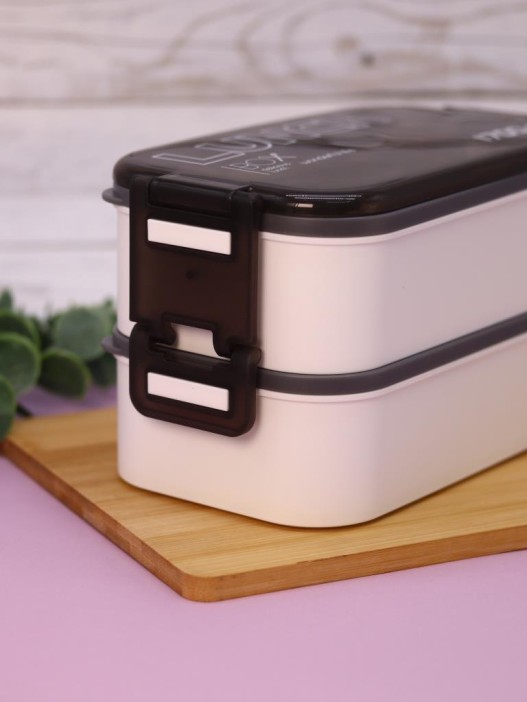 Ланчбокс &quot;New style&quot;, white, mix (ложка+вилка), 1700 мл 