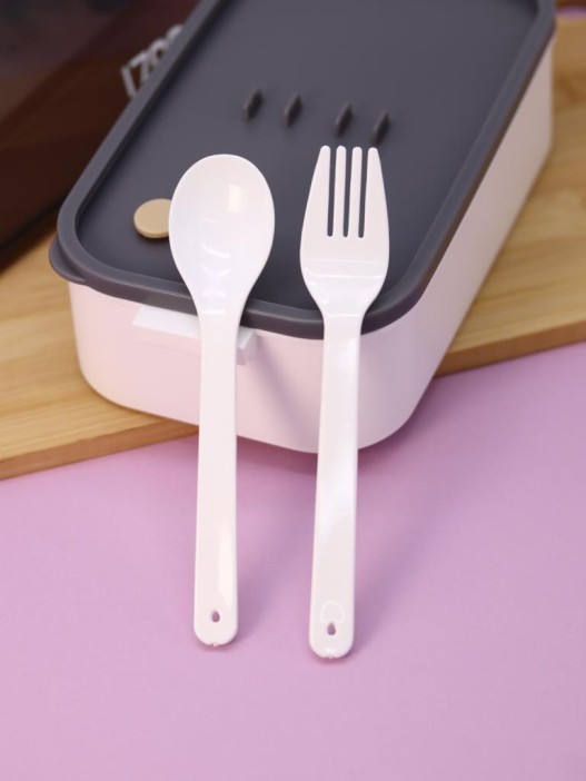 Ланчбокс &quot;New style&quot;, white, mix (ложка+вилка), 1700 мл 