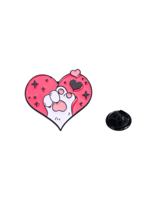Значок металлический iLikeGift "Cat's paw in the heart" 