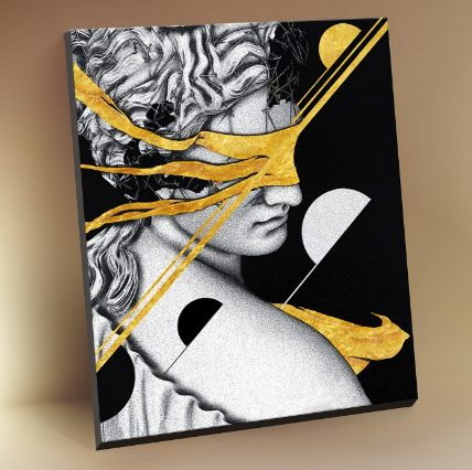 Картина по номерам с поталью 40х50 &quot;АРТ ИСКУССТВО&quot; (12 цветов, чёрный холст) 