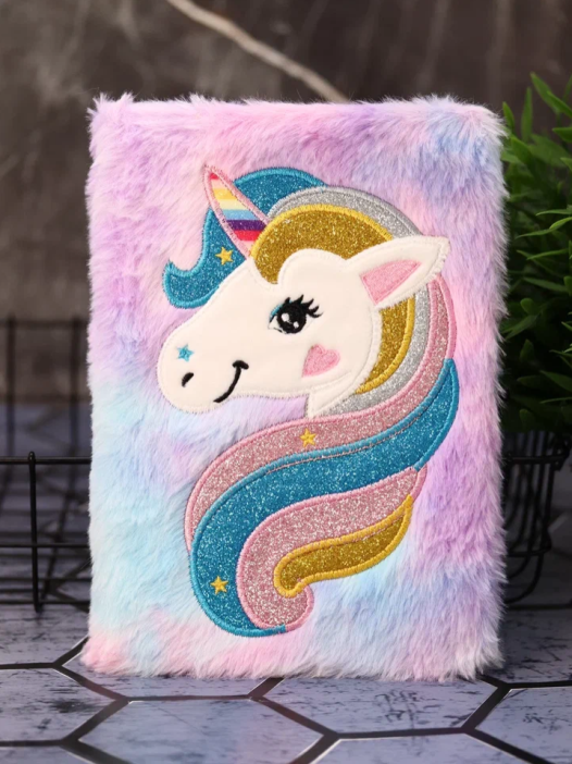 Блокнот плюшевый &quot;Unicorn head&quot;, colorful, 21х14,5 см, плотность 80 гр. 