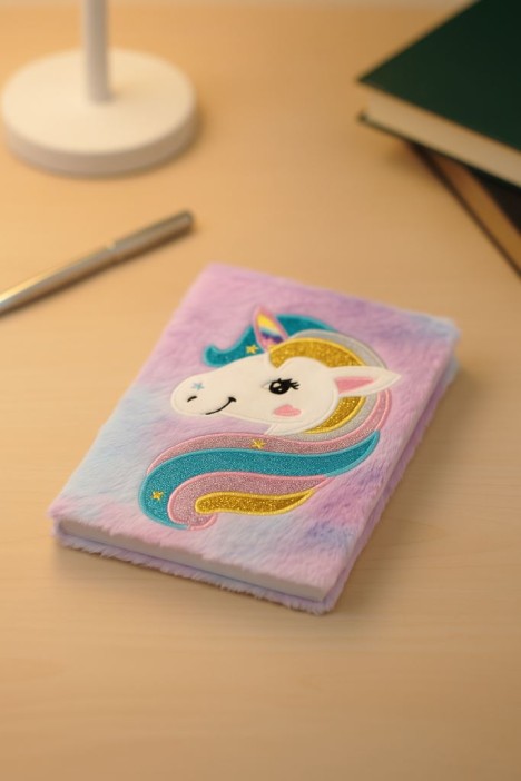 Блокнот плюшевый &quot;Unicorn head&quot;, colorful, 21х14,5 см, плотность 80 гр. 