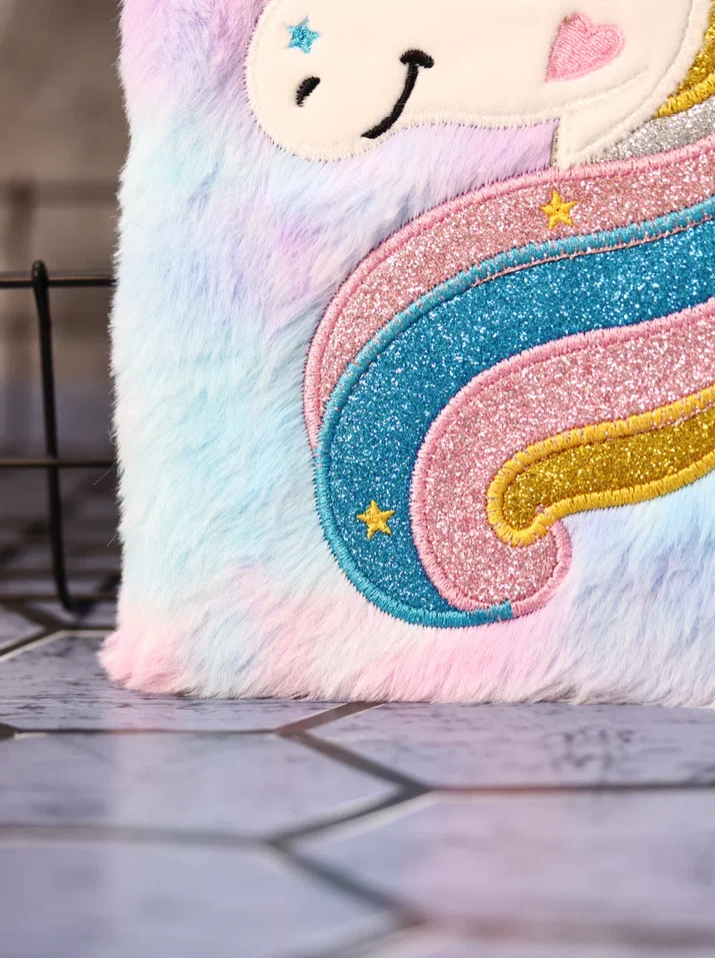 Блокнот плюшевый "Unicorn head", colorful