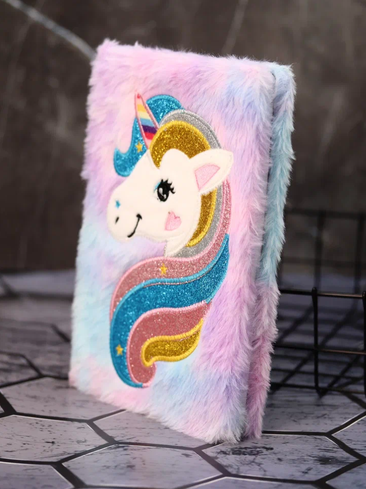 Блокнот плюшевый "Unicorn head", colorful