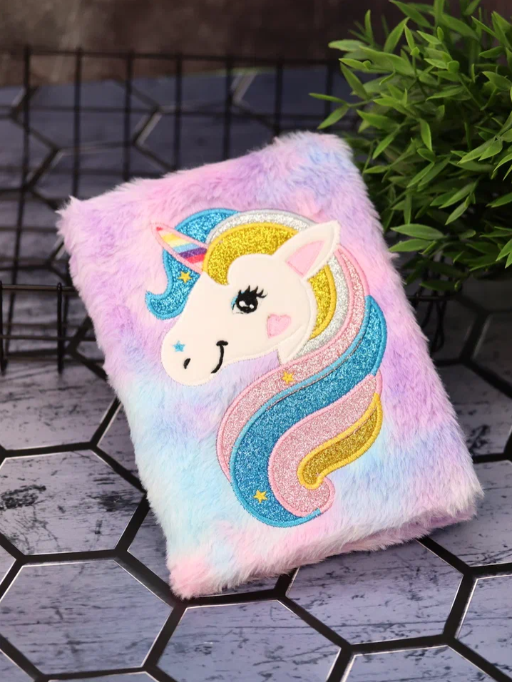 Блокнот плюшевый "Unicorn head", colorful