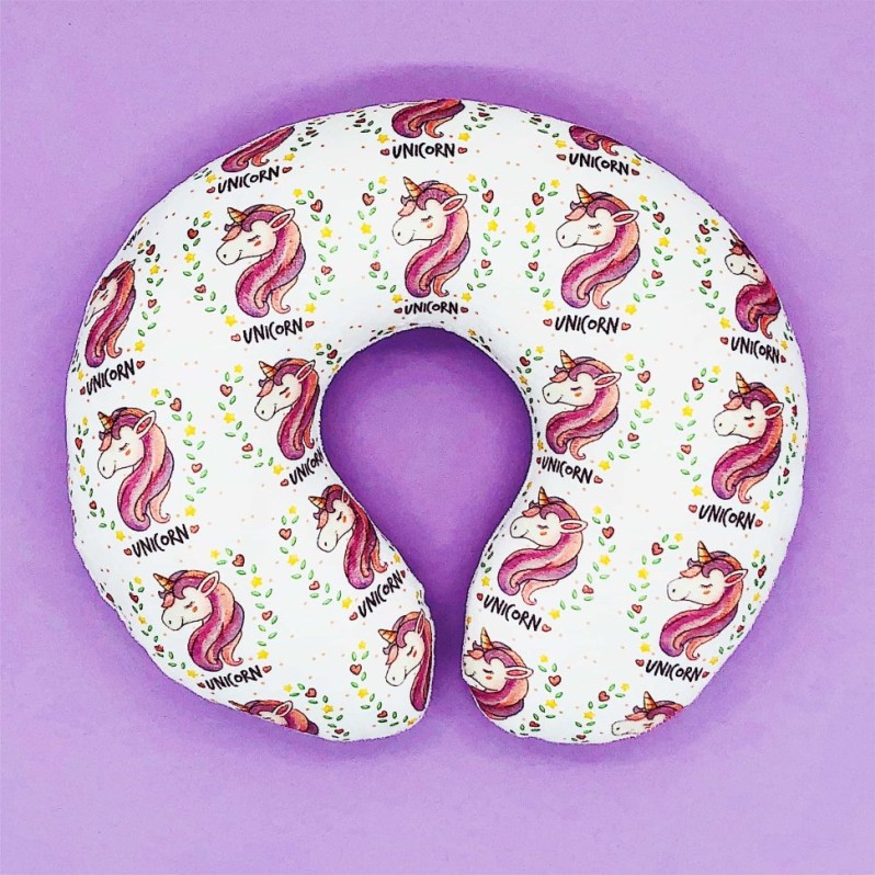 Подушка для шеи "Pink Unicorn", white 
