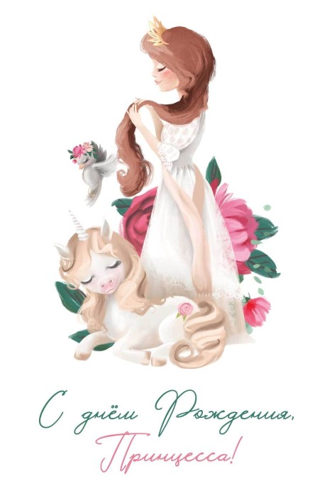 Набор открыток 5 шт. «С Днём Рождения, принцесса!», 10*15 см 