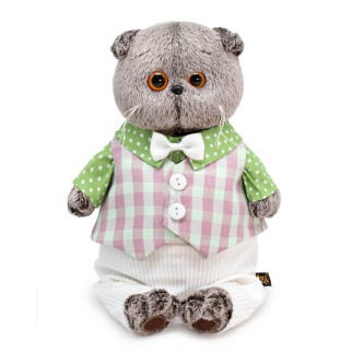 Мягкая игрушка "Кот Басик в легком костюме" (19 см)