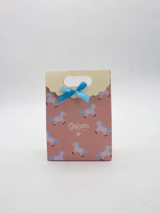 Пакет подарочный (XS) &quot;Lovely unicorn&quot;, orange (12x6x16) 