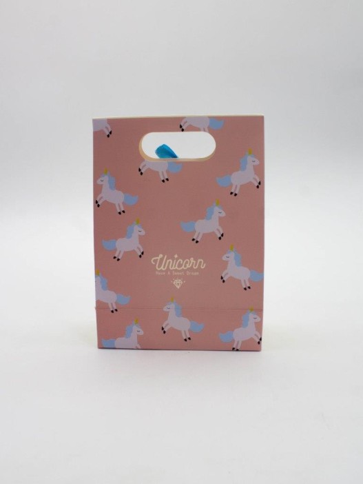 Пакет подарочный (XS) &quot;Lovely unicorn&quot;, orange (12x6x16) 