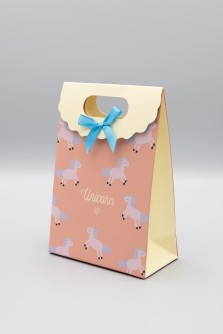 Пакет подарочный (XS) "Lovely unicorn", orange (12x6x16)