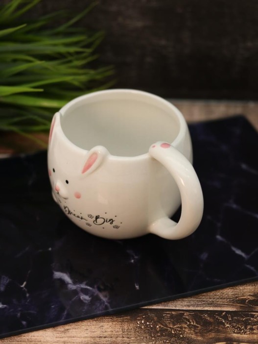 Кружка керамическая «Rabbit dream big», white (450 мл) 