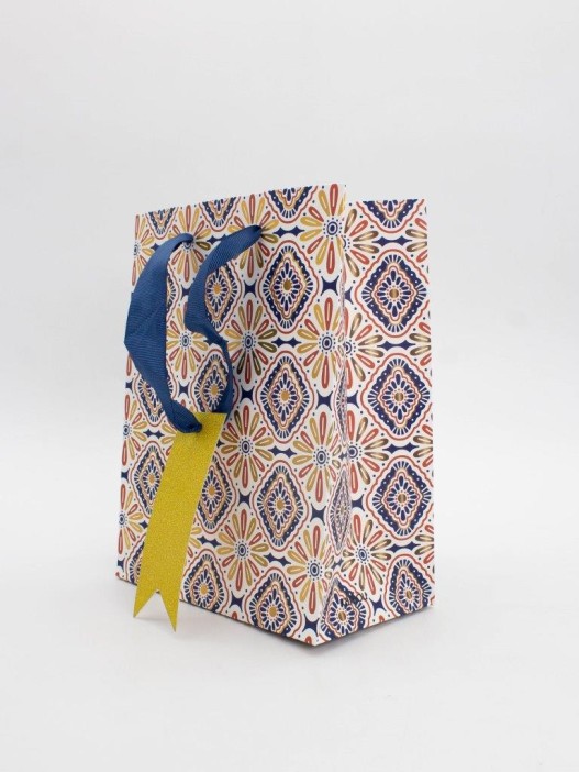 Пакет подарочный «Arabic patterns», blue (18*23*10) 