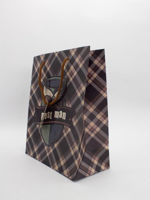 Пакет подарочный «Best man», brown (26*32*12.5) 