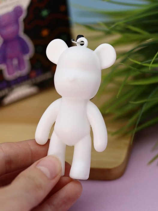 Алмазная мозаика на брелоке Draw Me! «Purple bear», (4.5*3.5*8 см) 