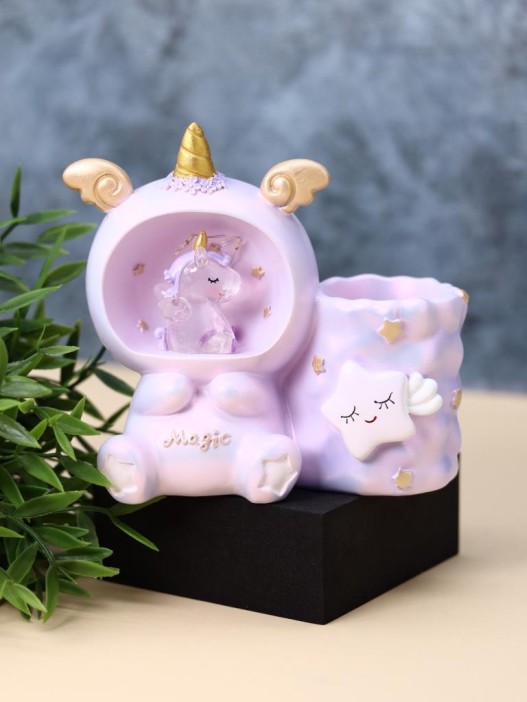 Ночник - подставка для канцелярских принадлежностей «Magic unicorn», pink (13,5 см), пластик 