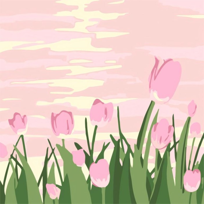 Картина по номерам на подрамнике Draw Me! «Pink tenderness», (20*20 см) 