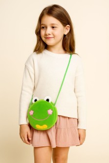 Сумочка плюшевая "Frog", green (16*14 см)