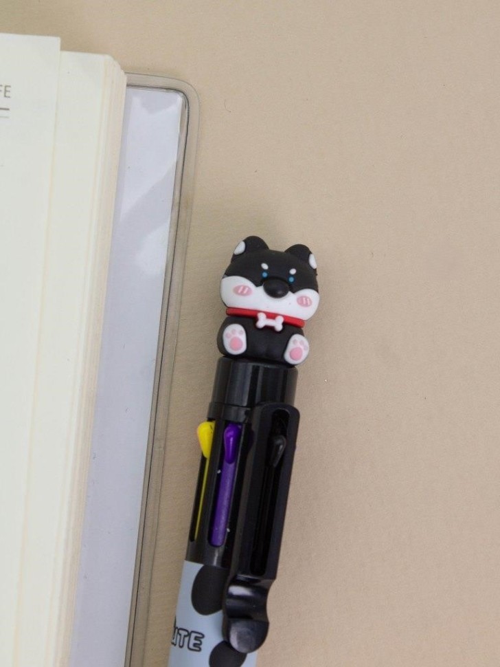 Разноцветная ручка 8 в 1 "Cute dog", black