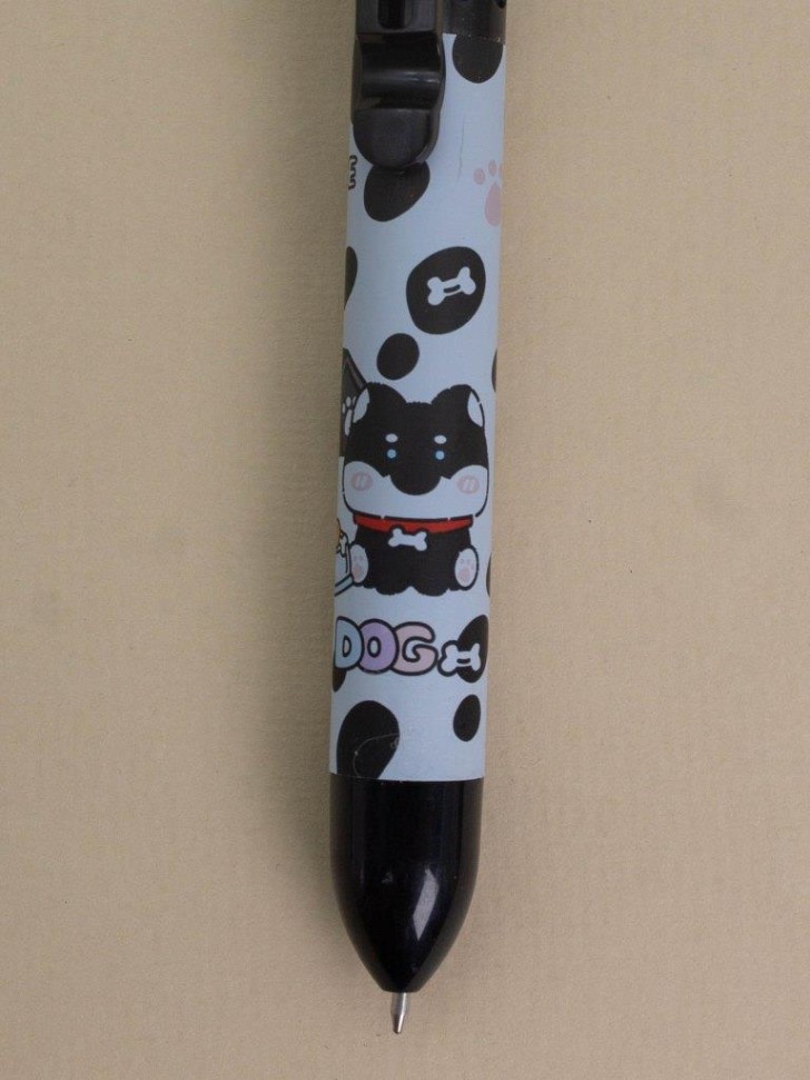 Разноцветная ручка 8 в 1 "Cute dog", black