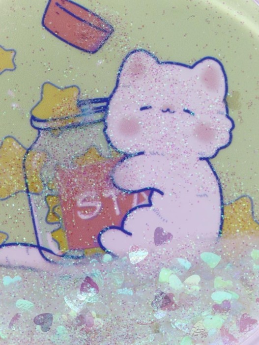 Зеркало шейкер раскладное &quot;Сute kitten&amp;stars&quot;, зеленое, 7*7 см 