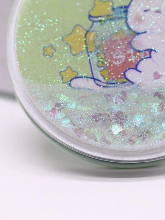 Зеркало шейкер раскладное &quot;Сute kitten&amp;stars&quot;, зеленое, 7*7 см 