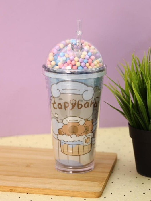 Тамблер iLikeGift &quot;Capybara foam&quot;, blue (450 мл) 