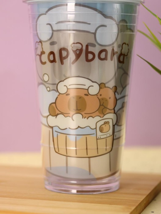 Тамблер iLikeGift &quot;Capybara foam&quot;, blue (450 мл) 