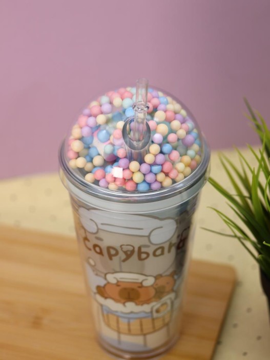 Тамблер iLikeGift &quot;Capybara foam&quot;, blue (450 мл) 