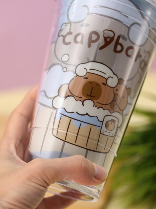 Тамблер iLikeGift &quot;Capybara foam&quot;, blue (450 мл) 