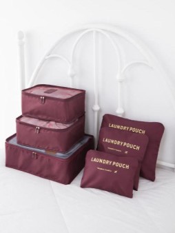 Набор органайзеров для путешествий 6 шт. "Laundry pouch", brown