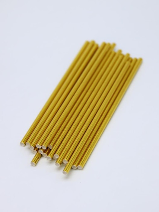 Трубочки одноразовые для напитков 25 шт. "Party go", golden (197 мм) 